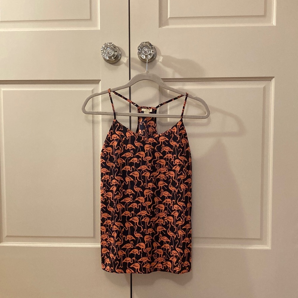 J Crew Flamingo Print Tank Top - size 2